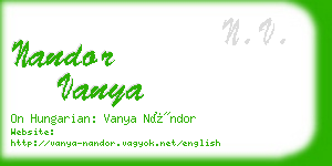 nandor vanya business card